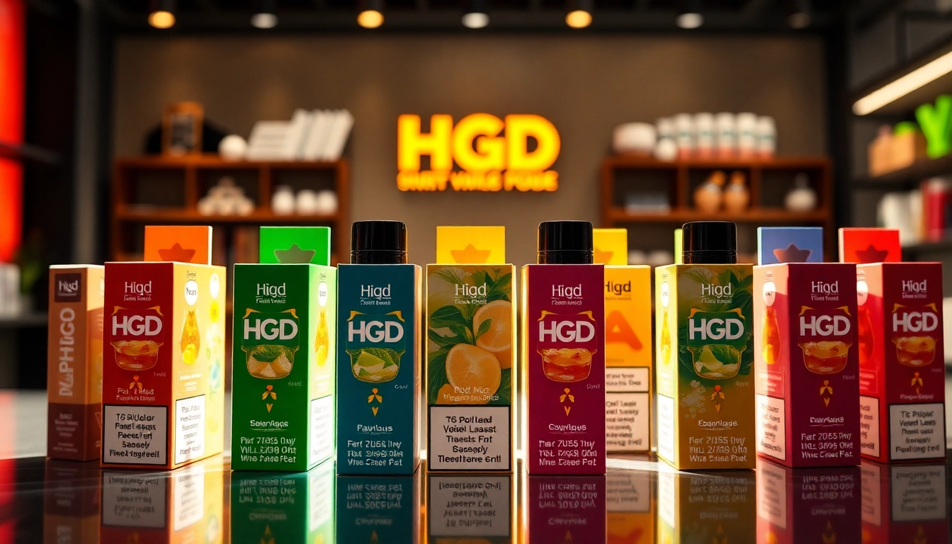 Explore various Hqd Pods displayed beautifully showcasing colorful flavors and sleek designs for vaping enthusiasts.