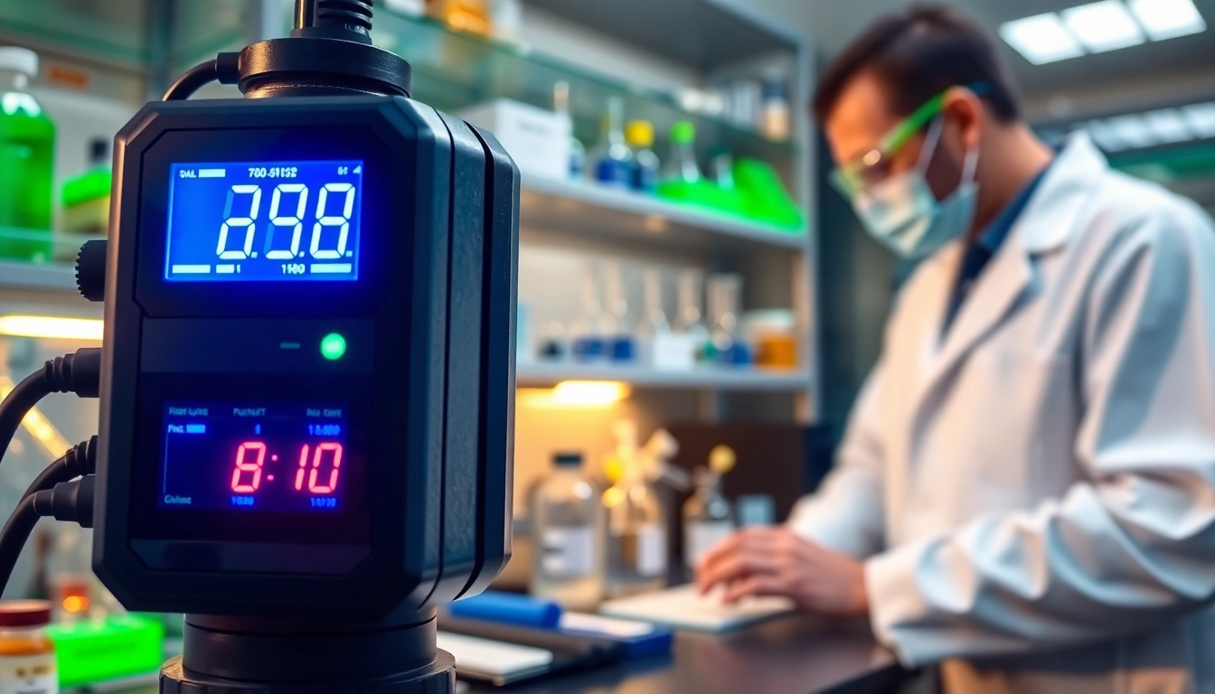 Hydrogen Bromide detection equipment in a professional laboratory setting, highlighting safety and precision.