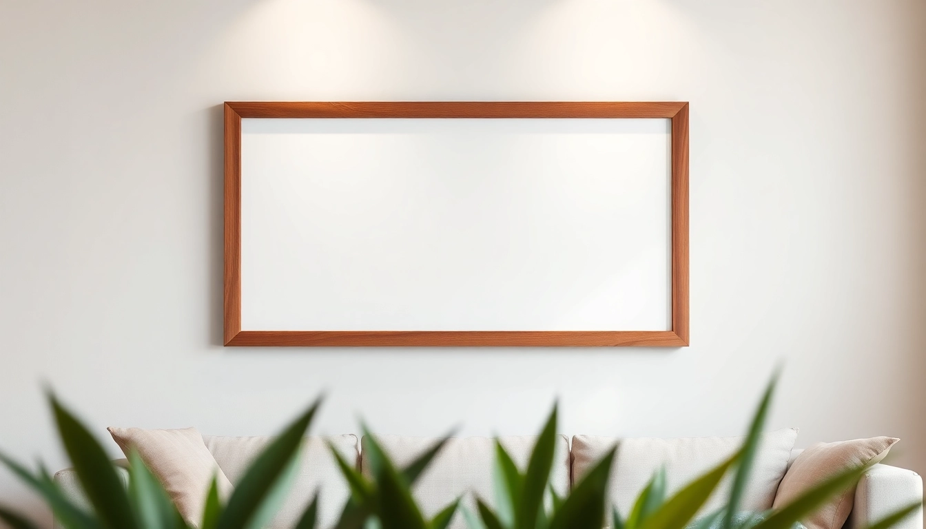 Showcase a premium 24x36 frame elegantly displaying artwork in a stylish living room.