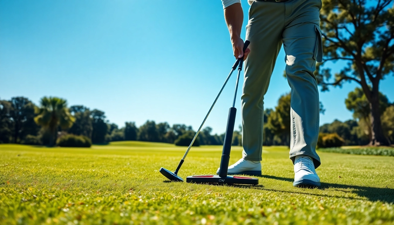 Enhance your swing with an effective golf swing training aid during practice on the green.