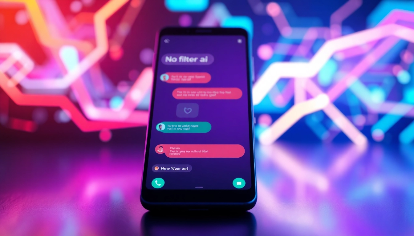 Experience seamless interactions with no filter ai through an innovative chat interface featuring vibrant designs.