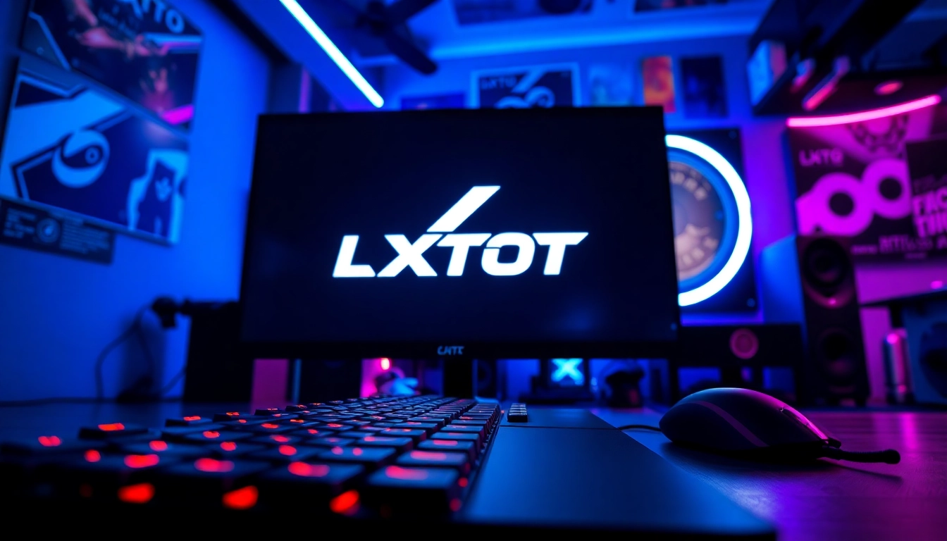 Menyajikan LXTOTO dalam pengaturan game profesional dengan peralatan canggih dan pencahayaan LED yang dinamis.