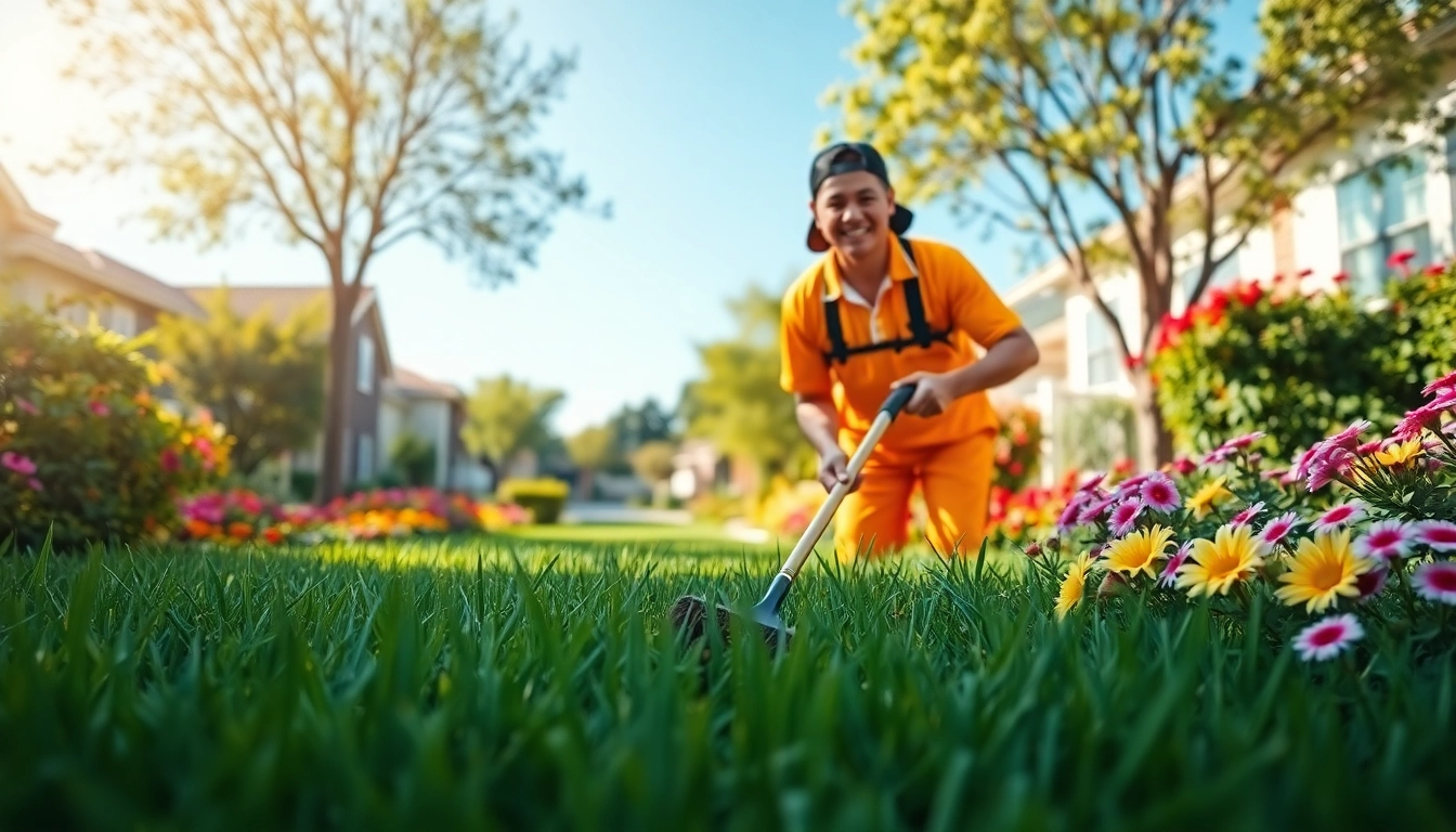 Alamo Ranch poop scooper efficiently cleaning a lawn, showcasing a vibrant neighborhood.