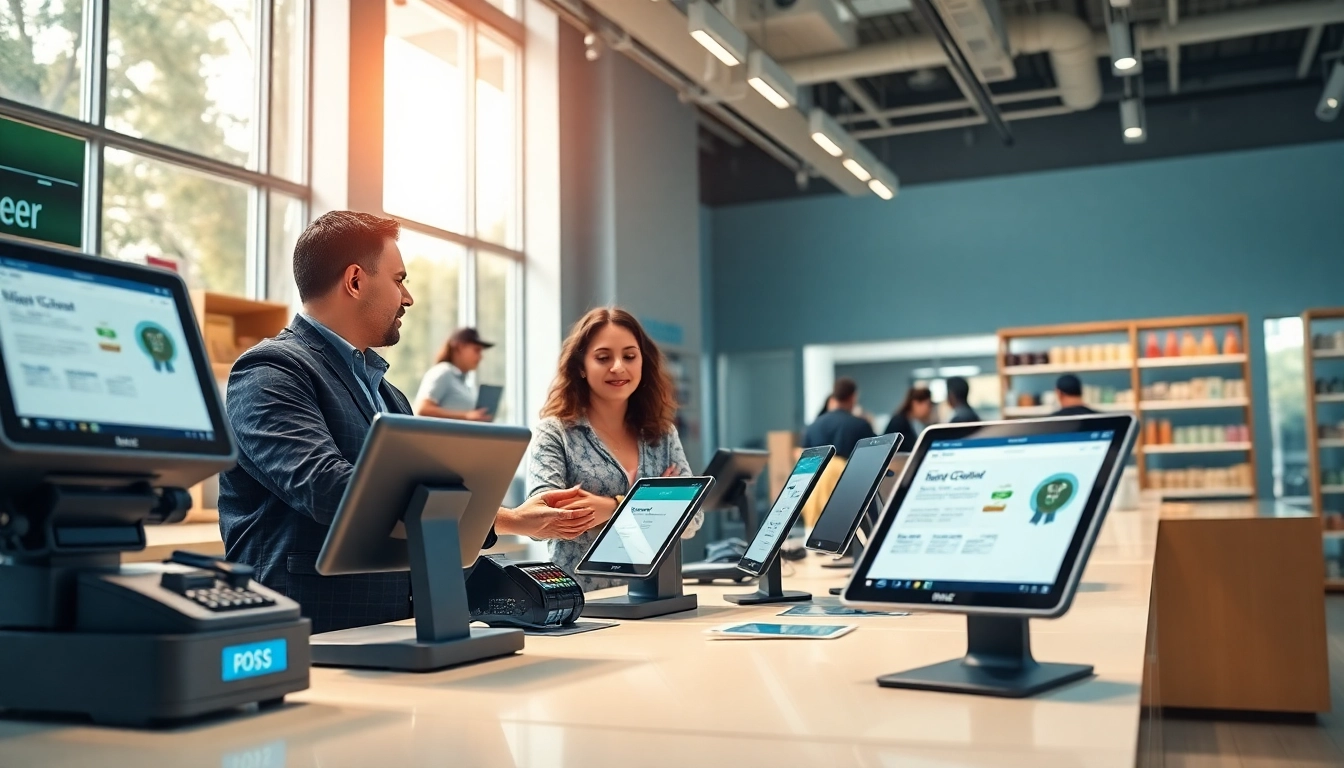 Streamlined POS Membership Software in a vibrant retail environment enhancing customer interactions.