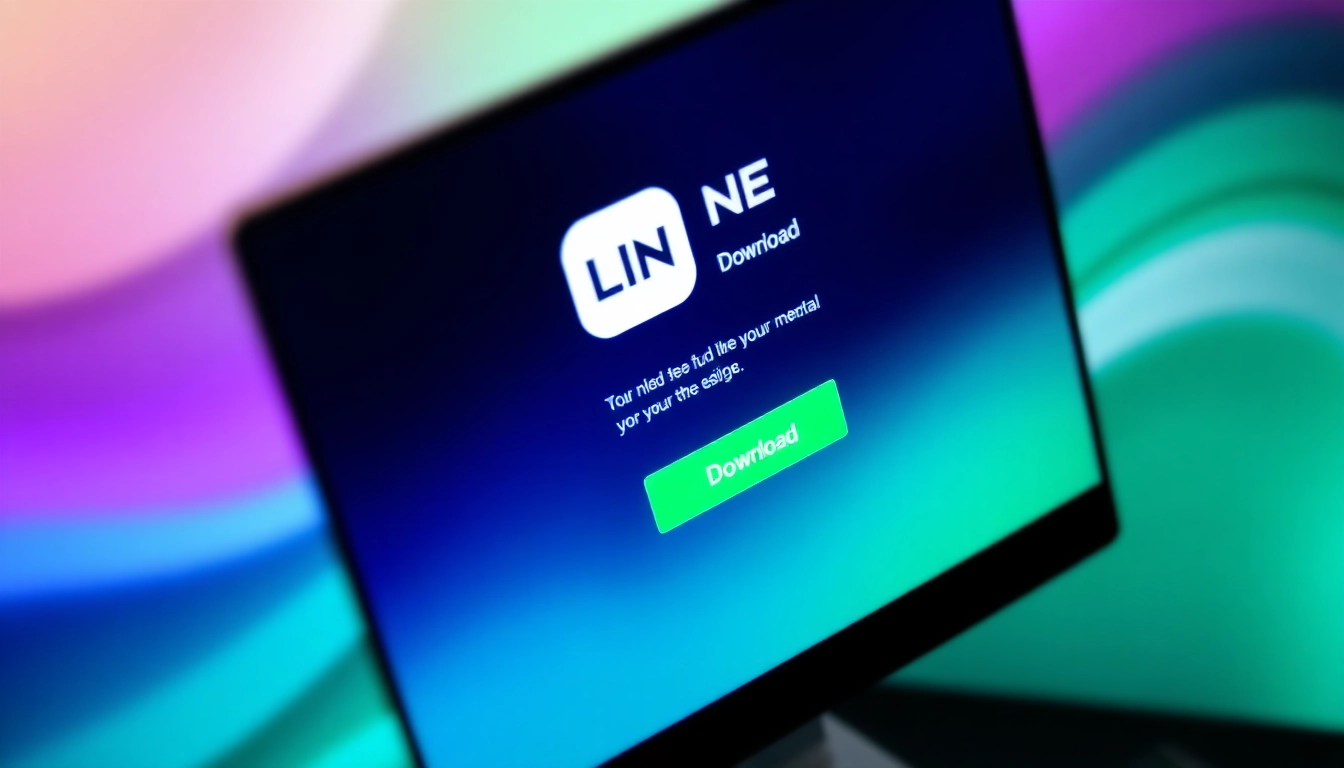 Download the LINE app on your computer with the 電腦版line下載 feature highlighted effectively.