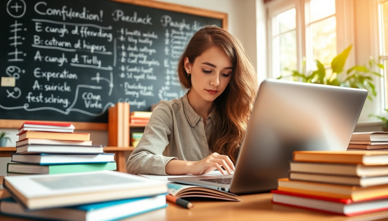 Nursing essay writing services with a student focused on writing in a cozy study environment.