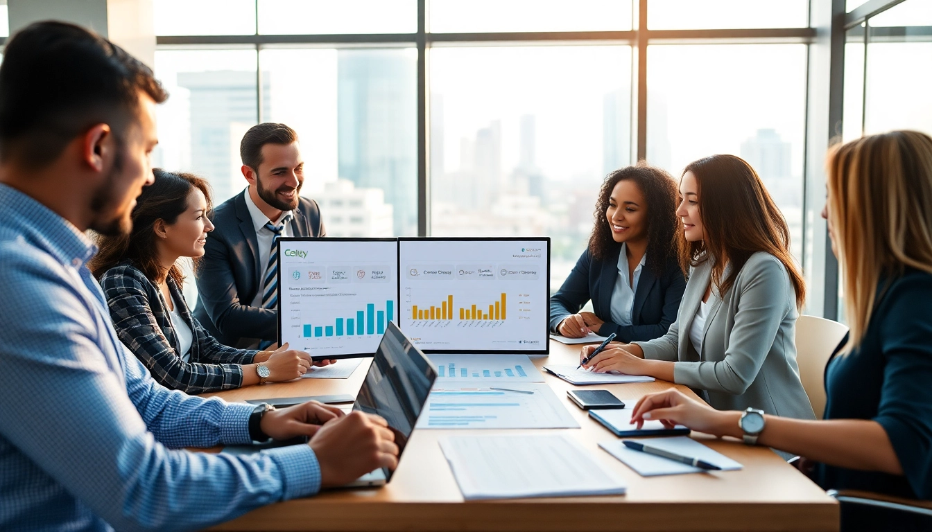 Showcasing a diverse team engaging with customer retention software analytics for improved strategies.