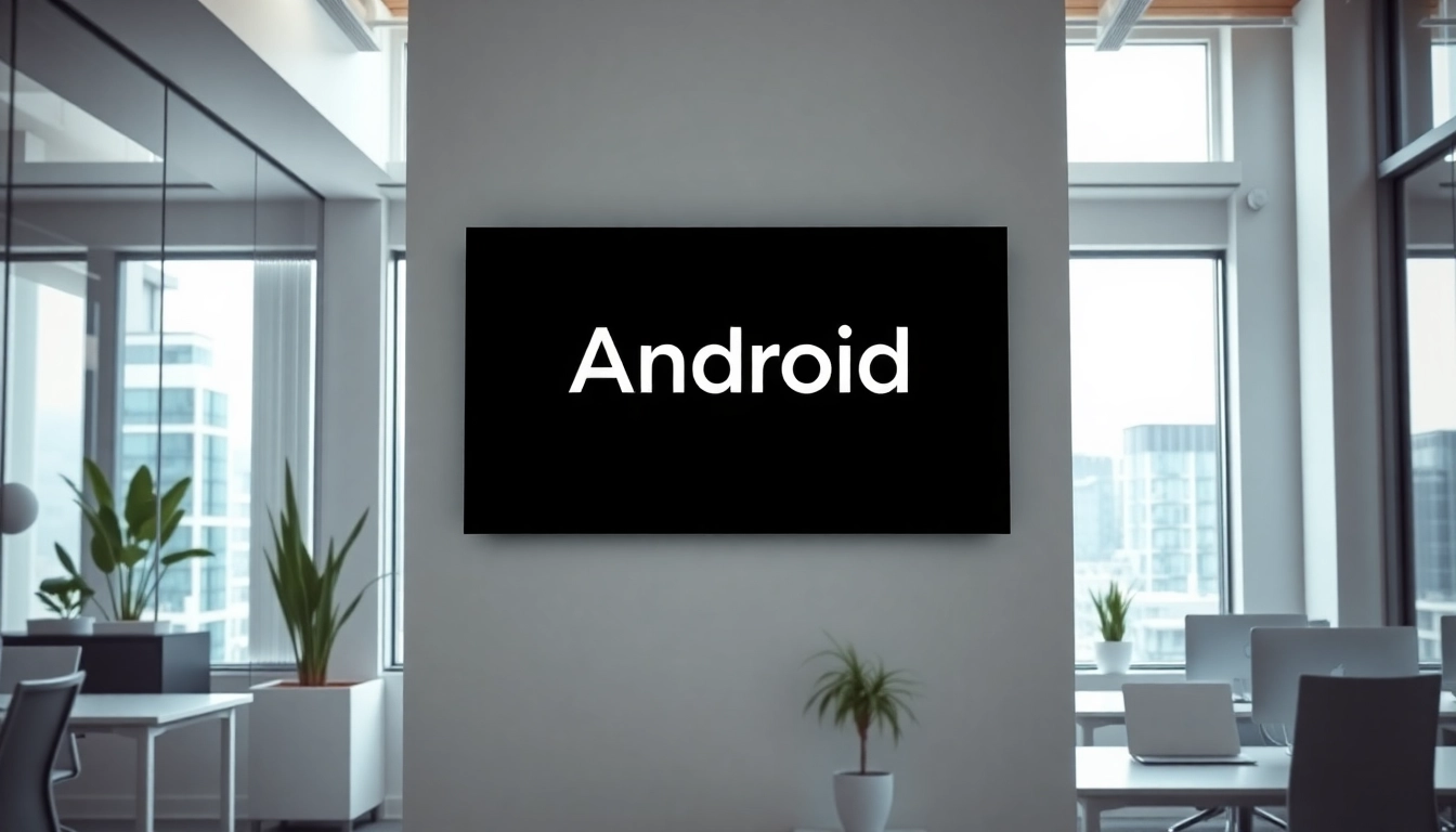 Showcasing an Android digital signage player in a modern office environment.