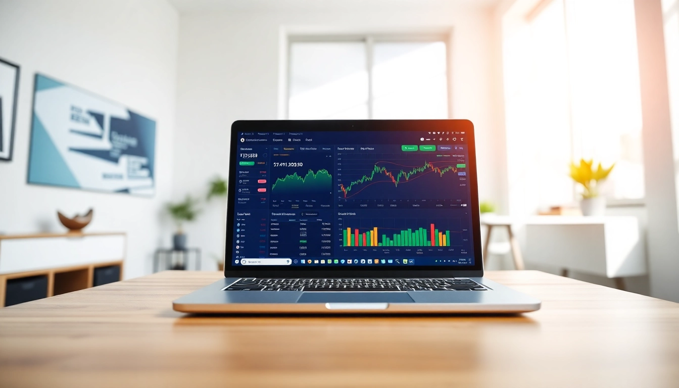 Engaging kyber swap interface showcasing vibrant crypto trading dashboard on a laptop.