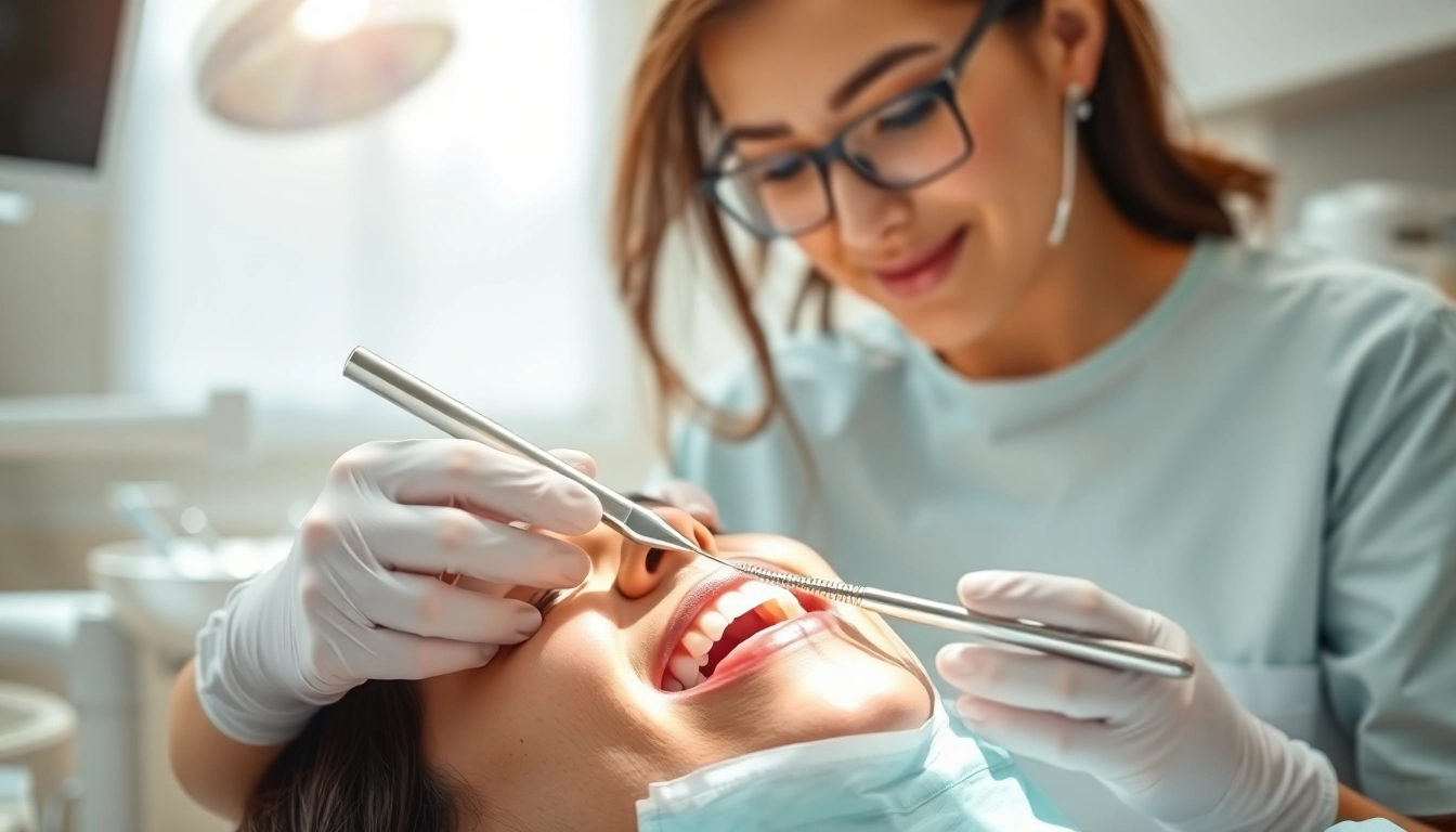 Dental cleanings in action by a professional hygienist demonstrating care.