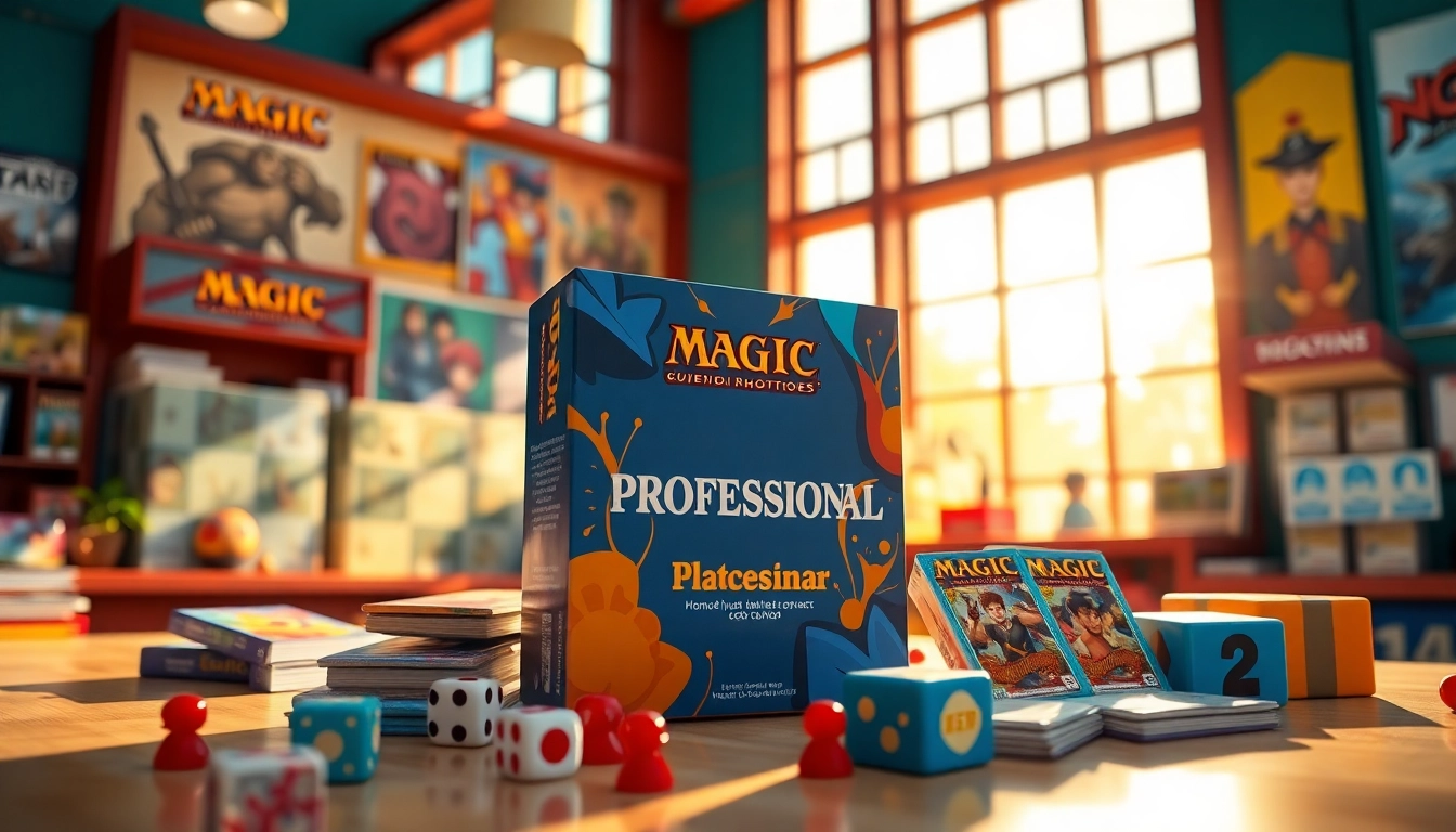 Showcase a vibrant booster box in a gaming shop, capturing excitement and unique designs.