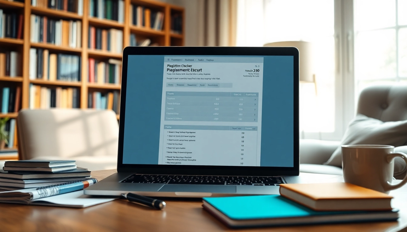 Utilize a plagiarism checker to enhance document originality in a cozy study setting.