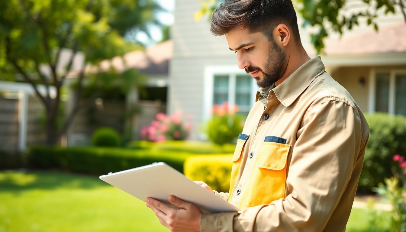 Pest management technician examining control plans, showcasing professionalism in pest services.