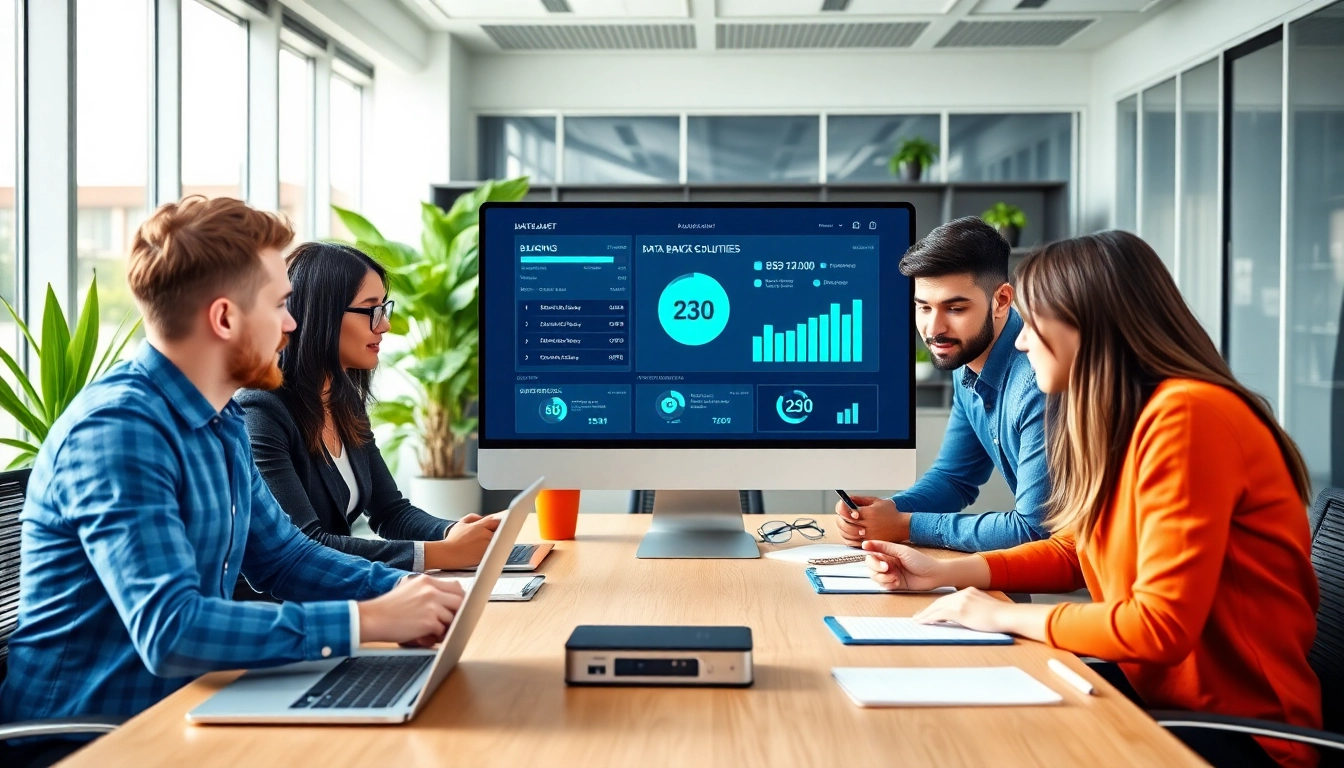 Secure and reliable Backup Services Markham in a professional office setting with a collaborative team.