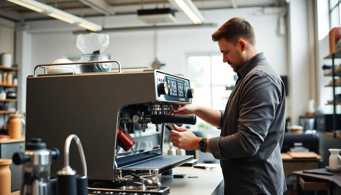 Efficient Cimbali servisi showcasing expert technicians repairing espresso machines.