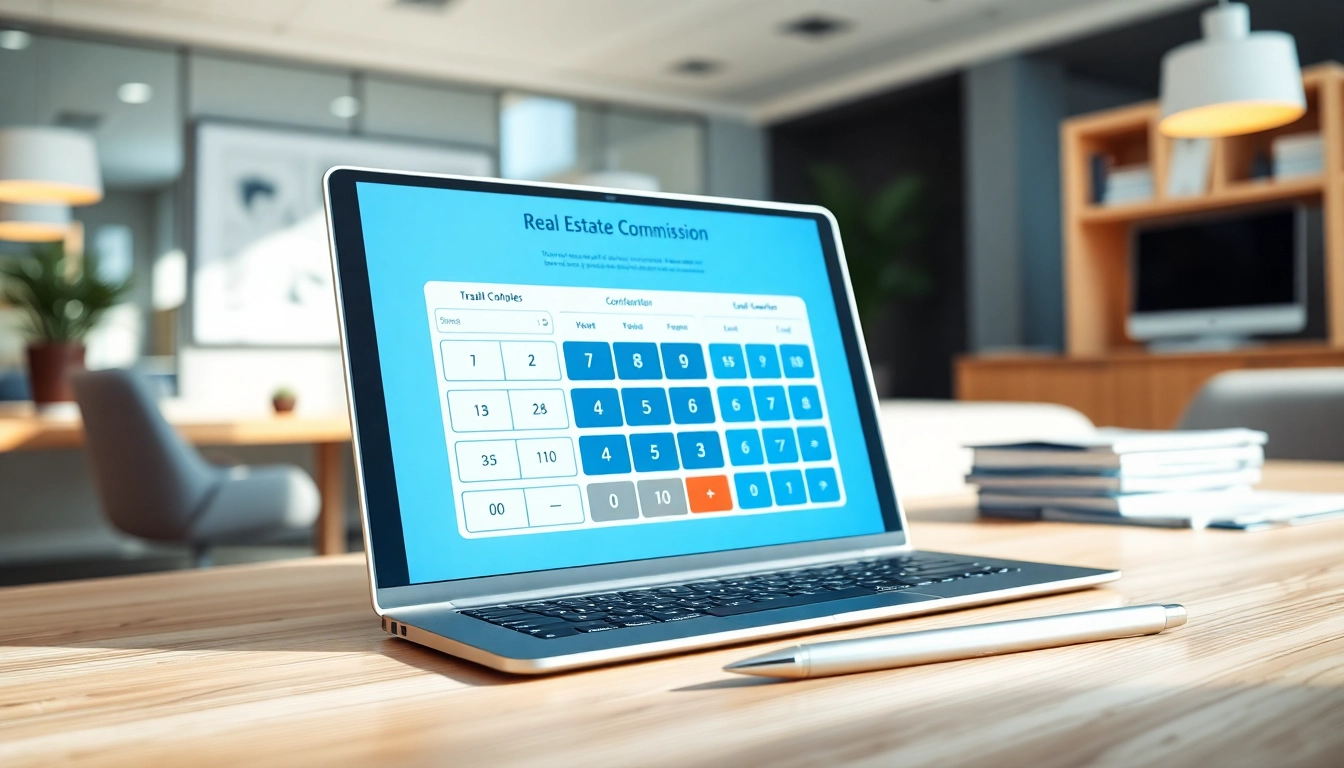 Calculate your fees with the Real Estate Commission Calculator BC in a professional office space.