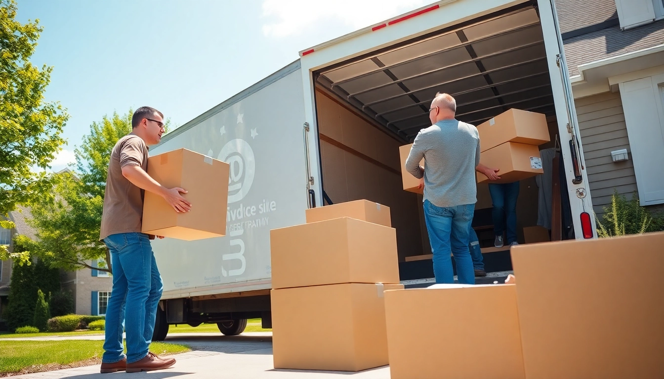Family using movers Toronto to efficiently relocate their belongings during a sunny day.