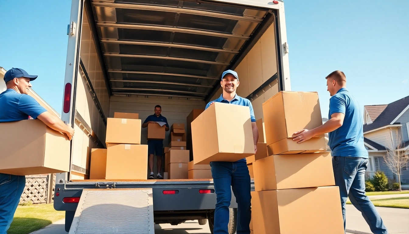 Efficient movers calgary loading a truck during a residential move, showcasing teamwork and professionalism.