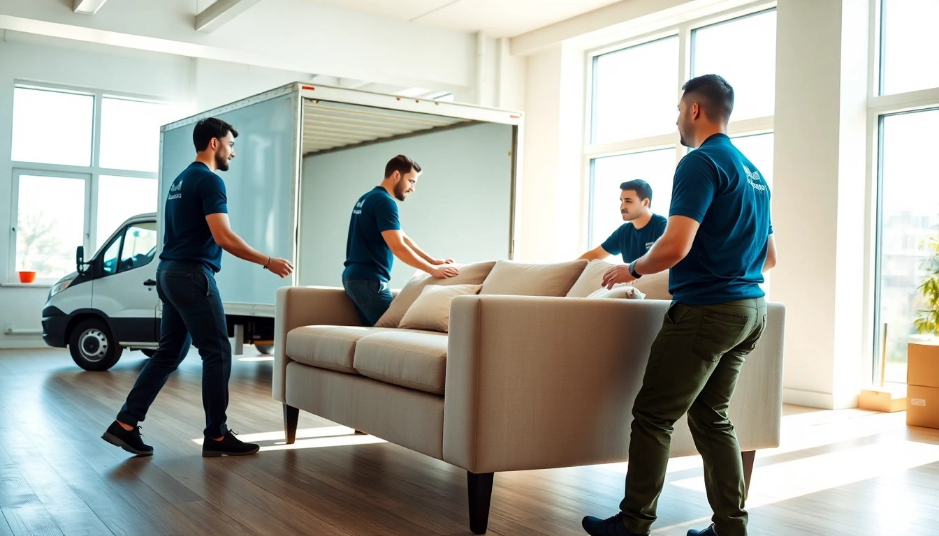 Movers Toronto expertly handling furniture during a move in a bright, engaging setting.